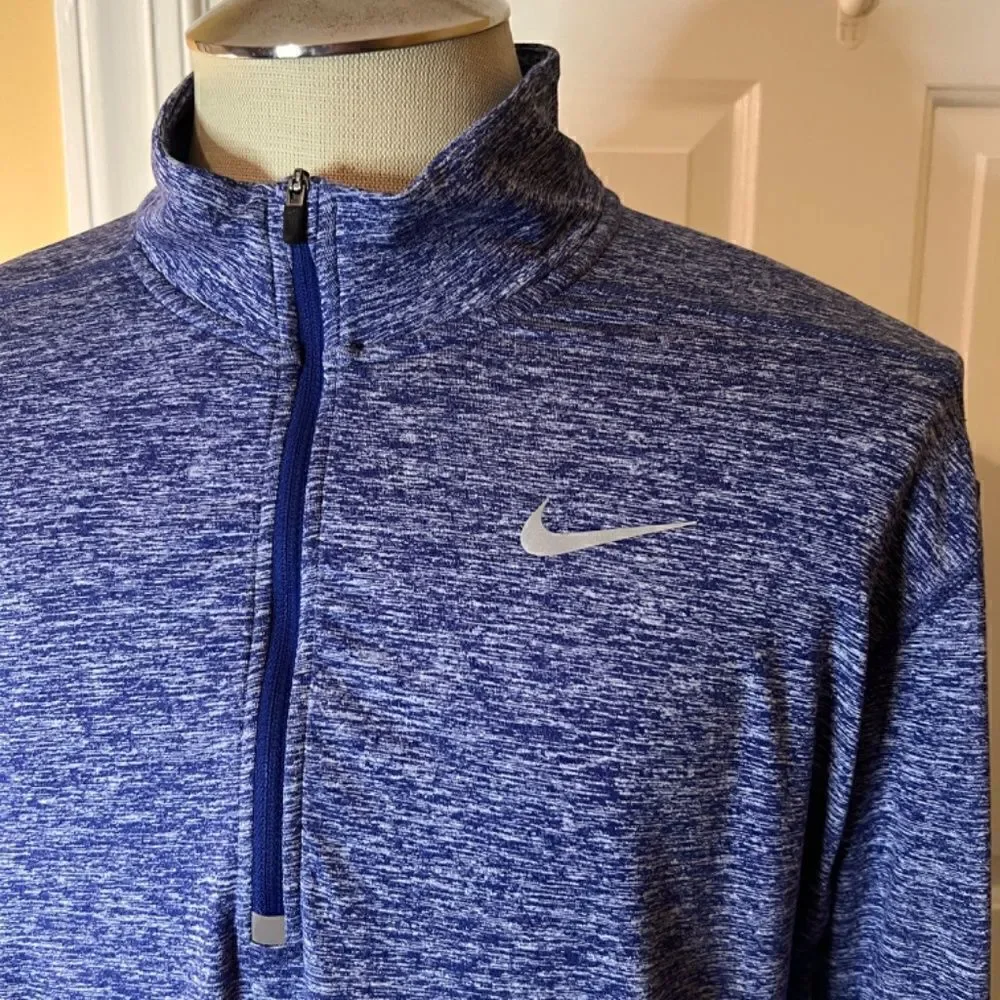 EUC Lot of 2 Men's Nike Dri-Fit Half Zip Pullover Shirts Blue & Green Size XL